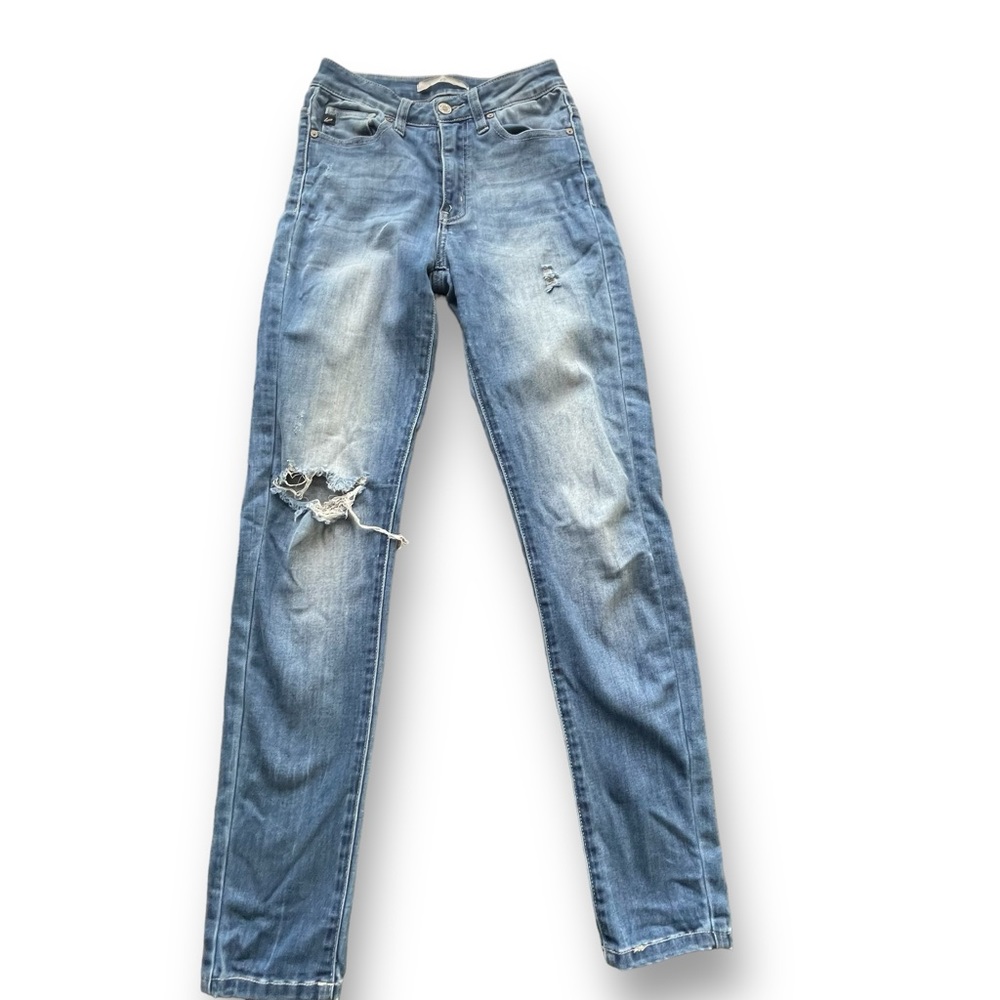 Kancan Med Wash Distressed Skinny Jeans Women's Size 24